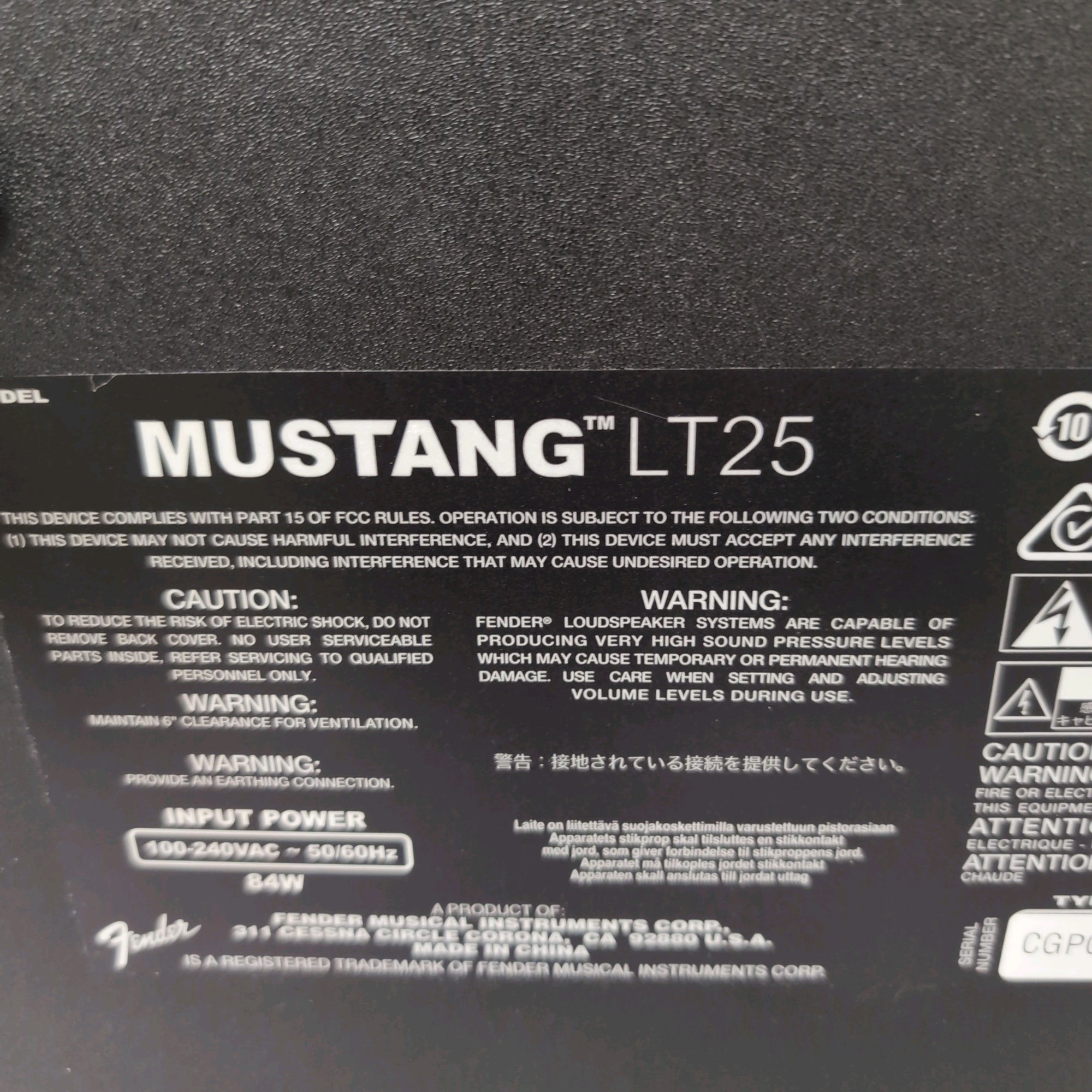 Fender Mustang LT25 25-Watt 1x8" Digital Modeling Guitar Combo Amp