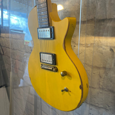 Slick SL52 LP Style Distressed TV Yellow Electric Guitar