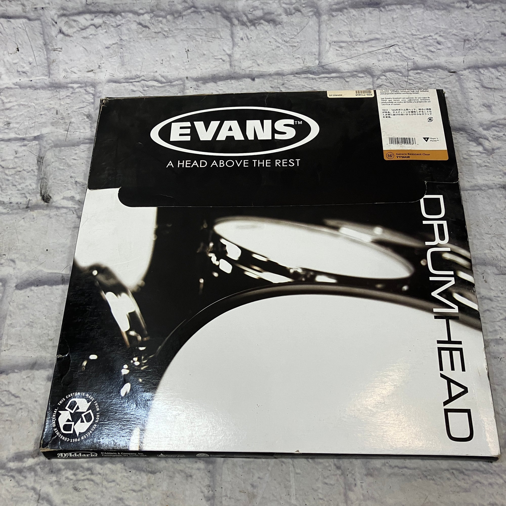 Evans 16 Inch Drum Head With Box Drum Head