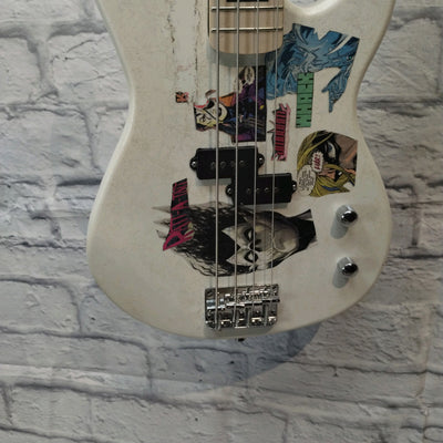 Glarry GP Bass White W/ Block Inlays