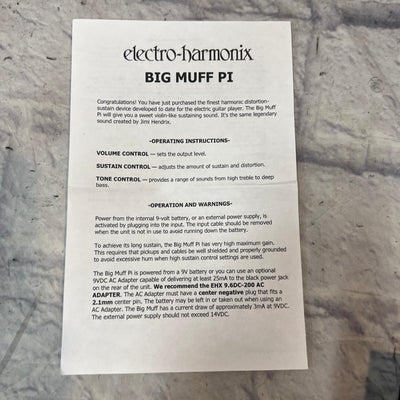 Electro-Harmonix Big Muff Pi Fuzz Pedal, Recent