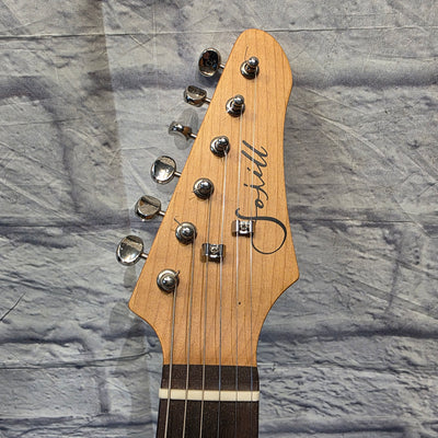 Fojill Strat Style - Full Size Mahogany - Baby Blue With Case Electric Guitar