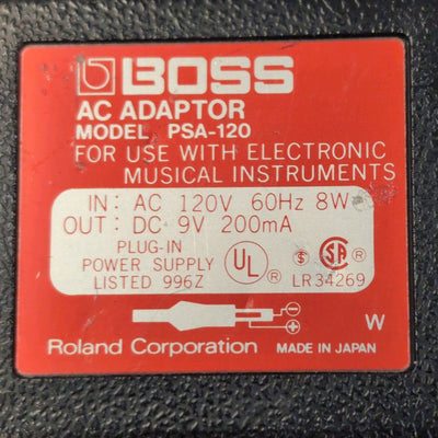 Boss PSA-120 9V DC Center Negative 200mA Power Supply
