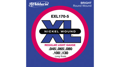 D'Addario EXL170-5 5-String Light Nickel Wound 5 Bass Strings 45-130