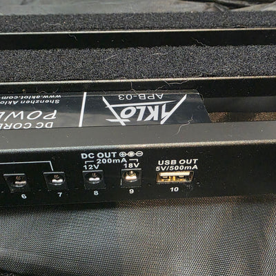 Aklot APB-03 Pedalboard 19" x 5" w/ Power Supply and 9v Cables