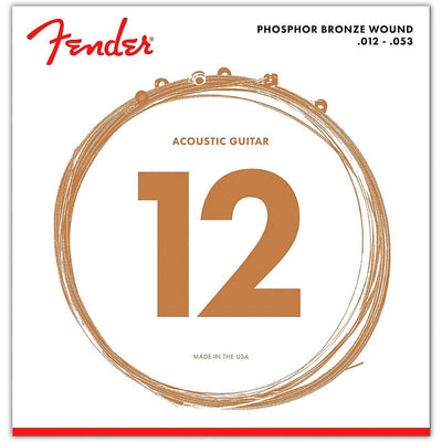 Fender Phosphor Bronze Wound 12-53 Acoustic Guitar String