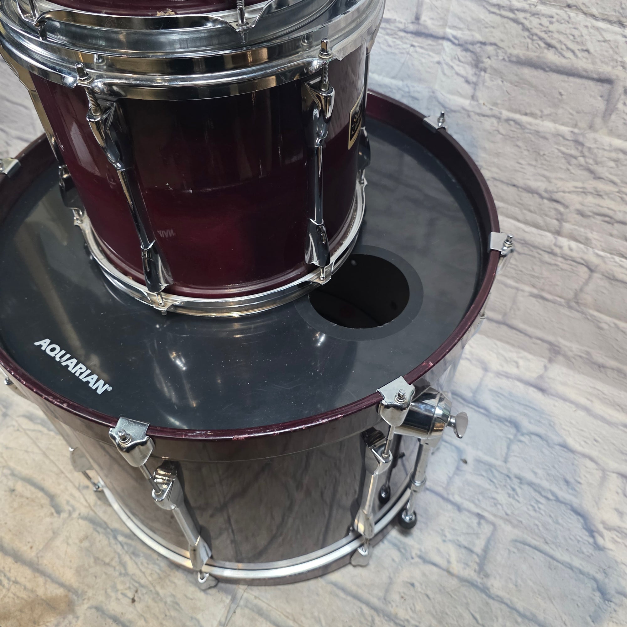Yamaha Cranberry Red Stage Custom Drum Kit