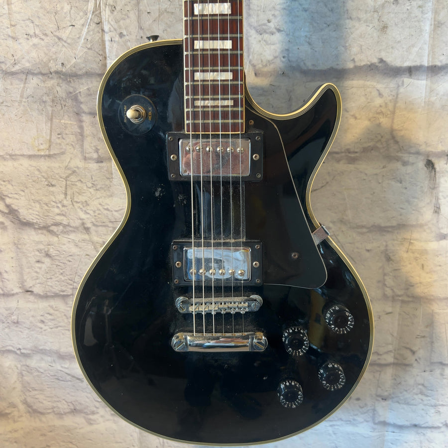 Memphis 103B 1970s Japanese Bolt On LP Style Black Electric Guitar