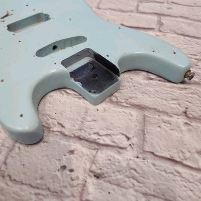 Light Blue Relic Stratocaster Style Electric Guitar Body