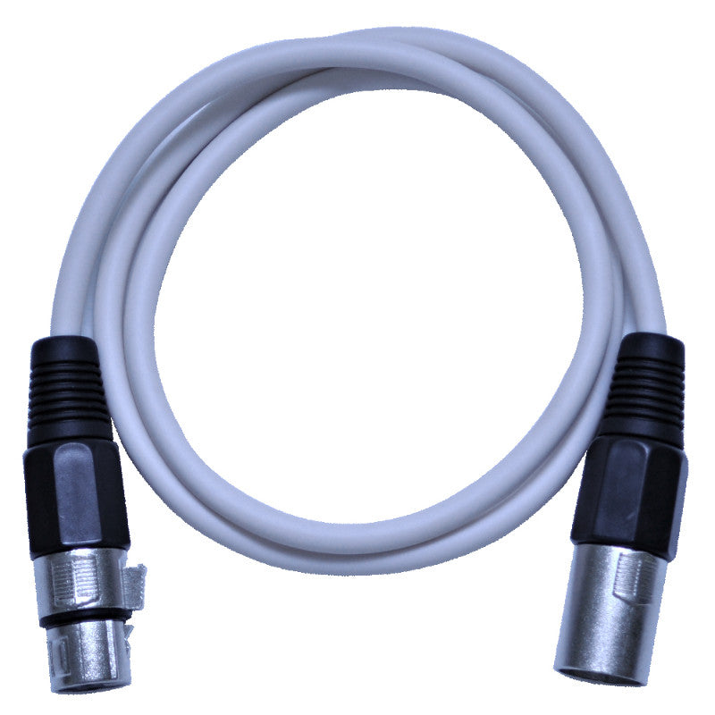 Seismic Audio 3 Foot White XLR to XLR Patch Cable