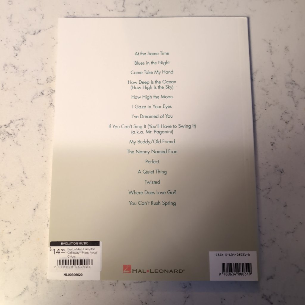 Best of Ann Hampton Callaway - Piano Vocal Book