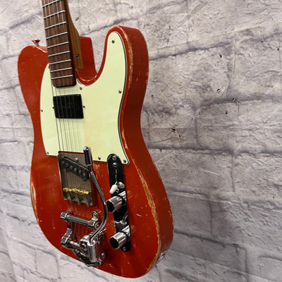 Unknown Tele Partscaster Fiesta Red Relic Jazz Benedetto Electric Guitar