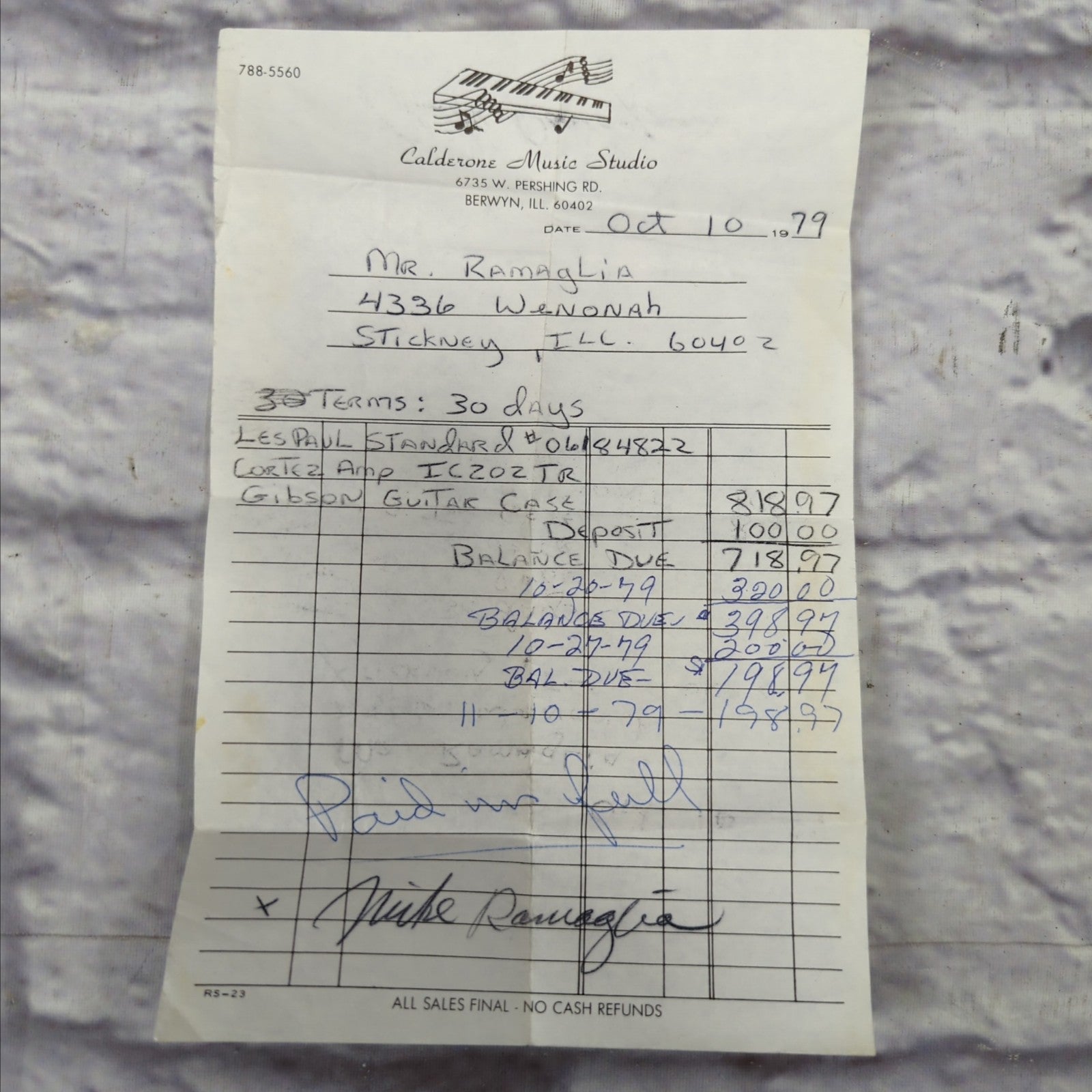 Vintage 1977 Gibson Les Paul Standard Electric Guitar Natural w/ Original Hard Case and Receipt!
