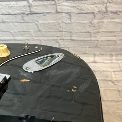 Squier Stratocaster w/ Duncan Bridge H Pickup - Black Electric Guitar