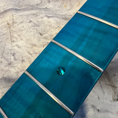 Unknown 21 Fret Blue Maple Guitar Neck 9.5 Radius Electric Guitar Neck