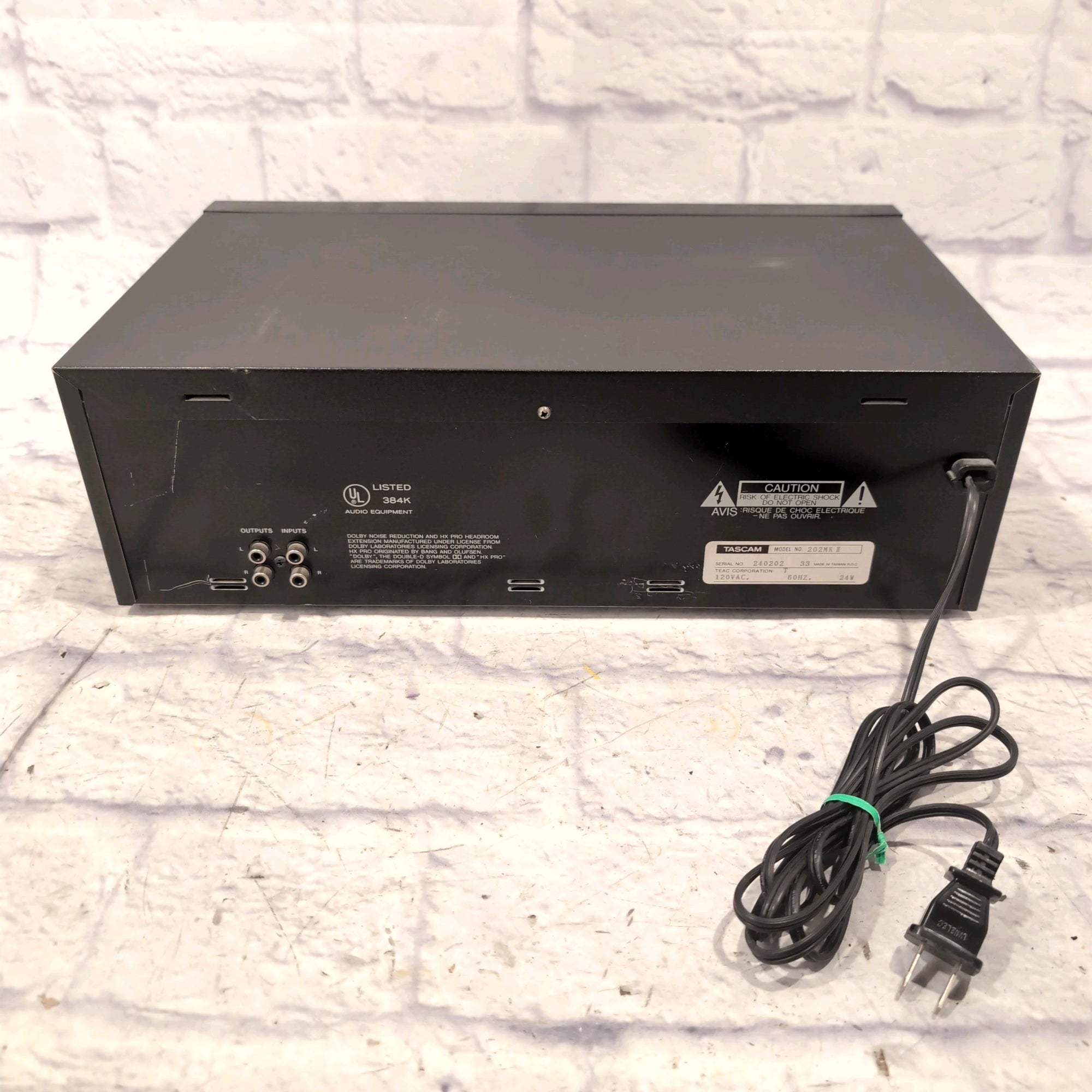 Tascam 202 MKII Dual Cassette Deck Player And Recorder