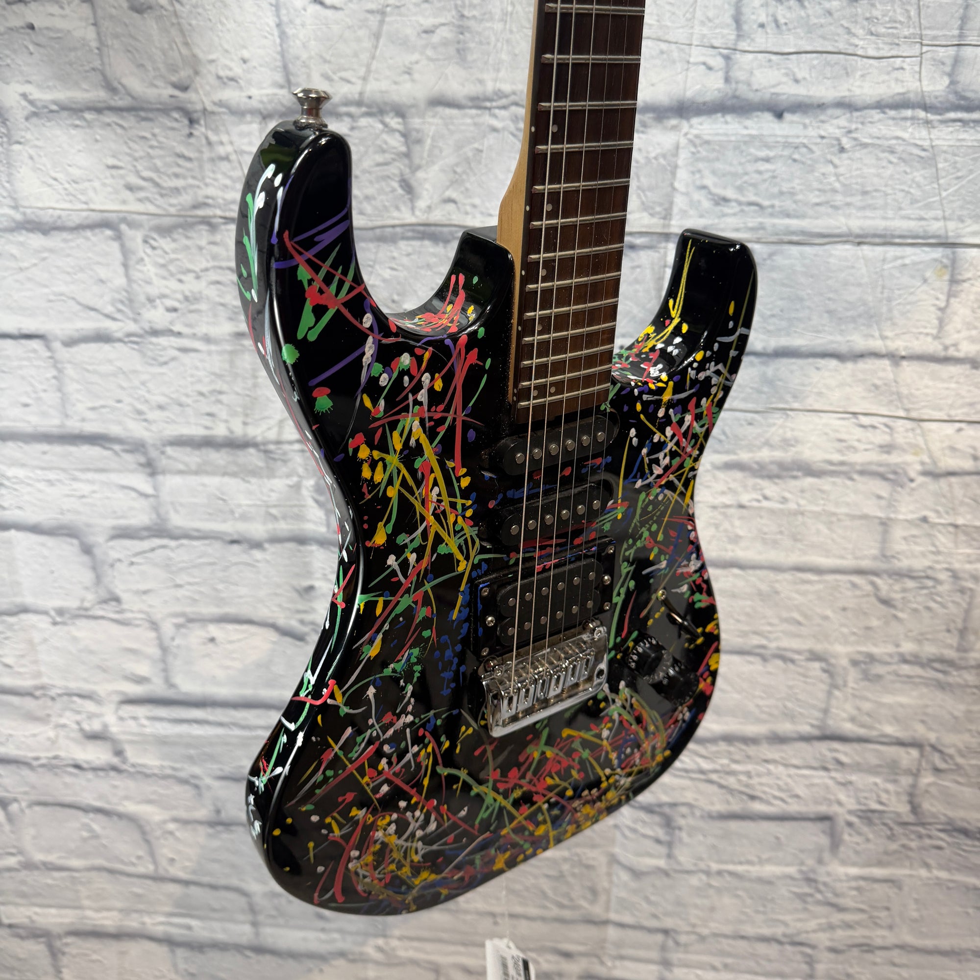 Washburn X Series Electric Guitar - Black With Paint Splatter Electric Guitar