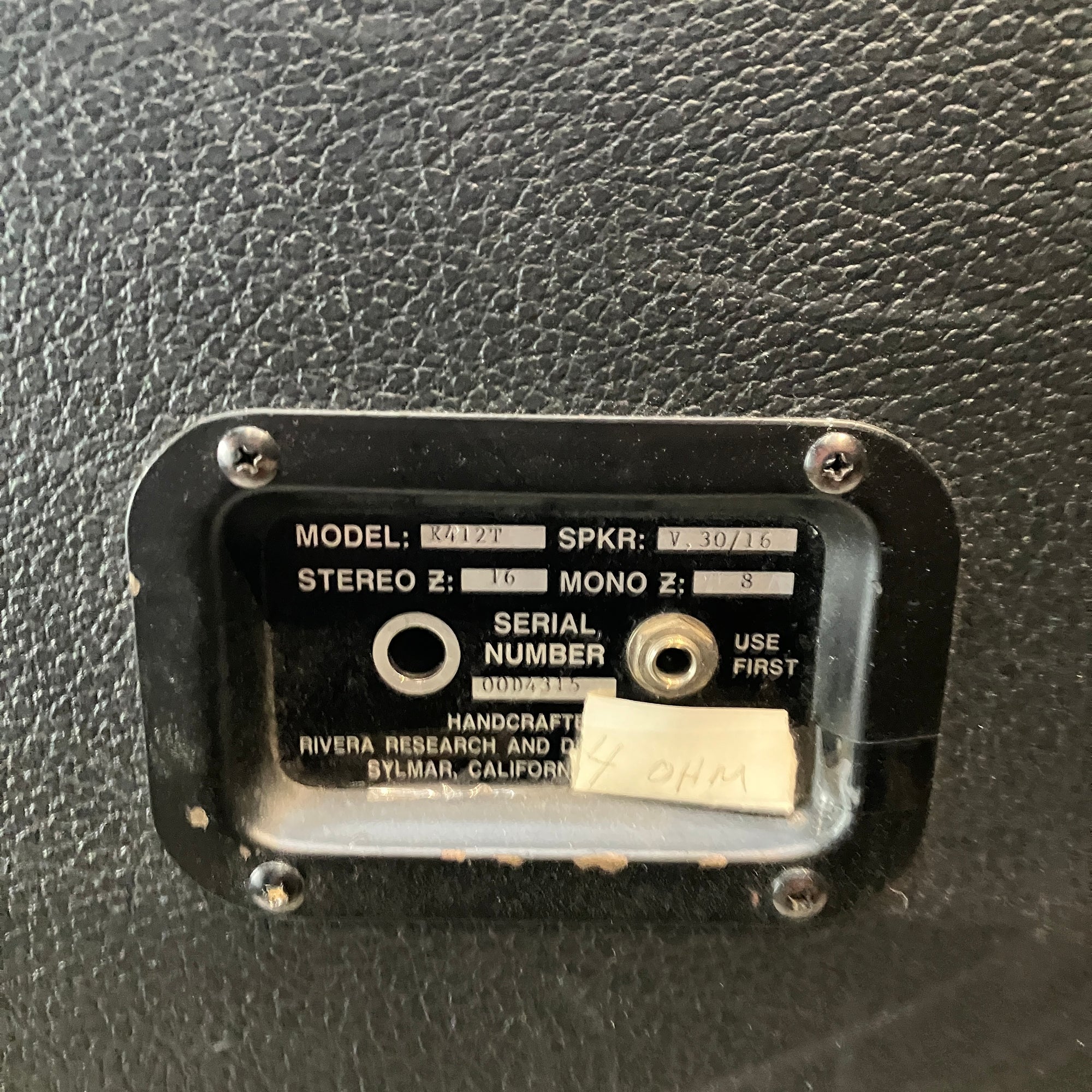 Rivera K412T Celestion V30 Loaded Cabinet