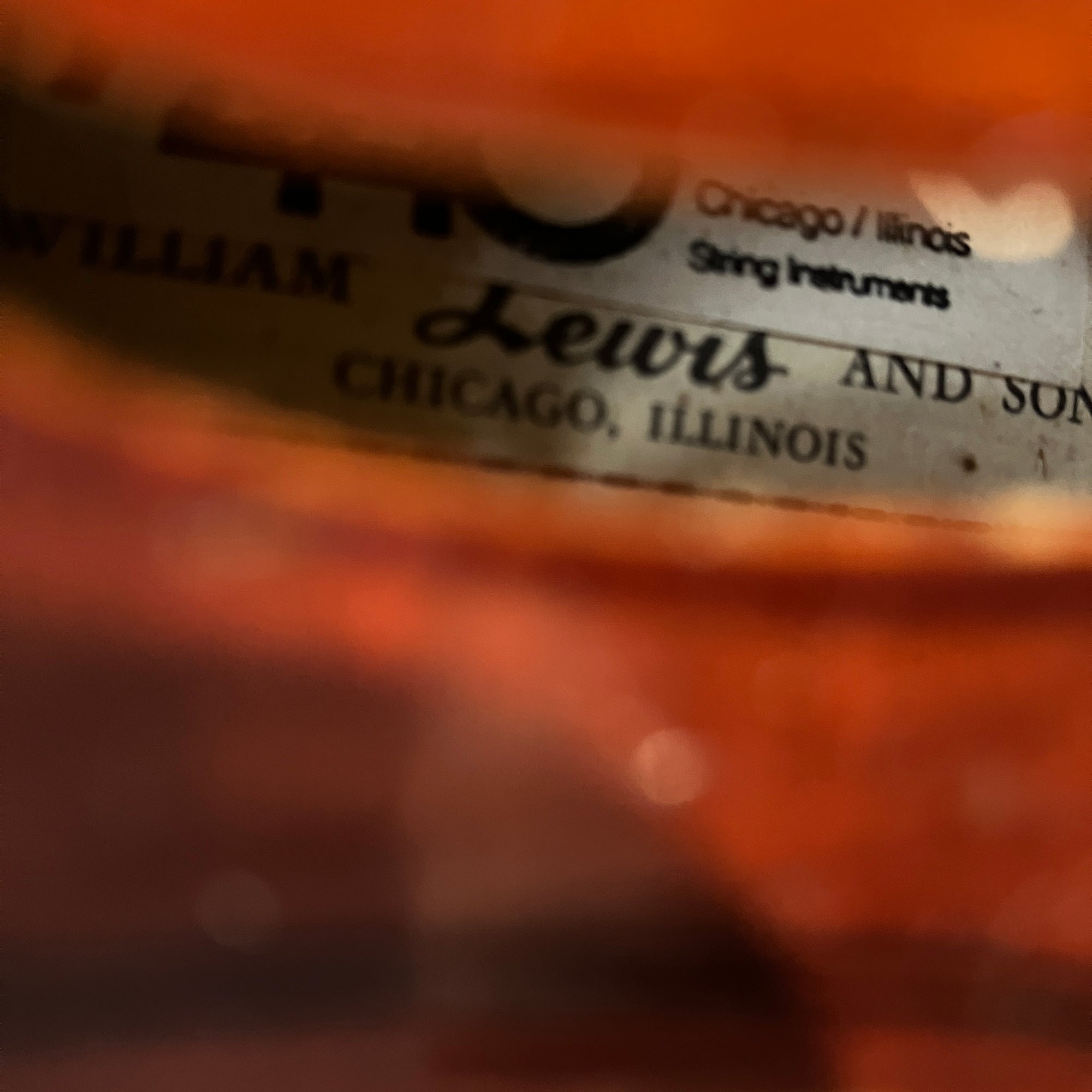 William Lewis & Son Model 126 1/2 Size Violin for parts or repair w/ SKB Case