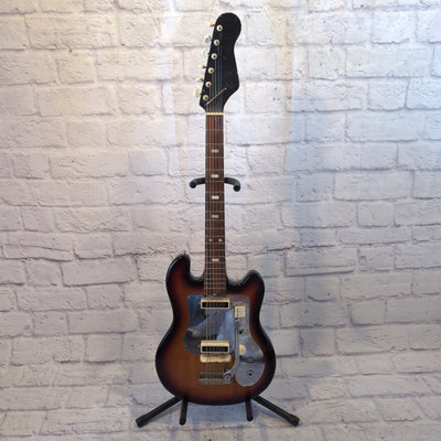 Vintage 1964 Guyatone Kent Lido 531 PROJECT Guitar Tobacco Burst w/ Chrome, MIJ