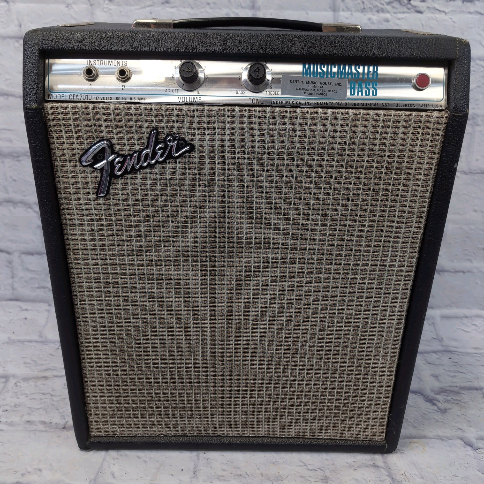 Vintage Fender Musicmaster Bass 2-Channel 12-Watt 1x12" Bass Combo 1970s - Silverface