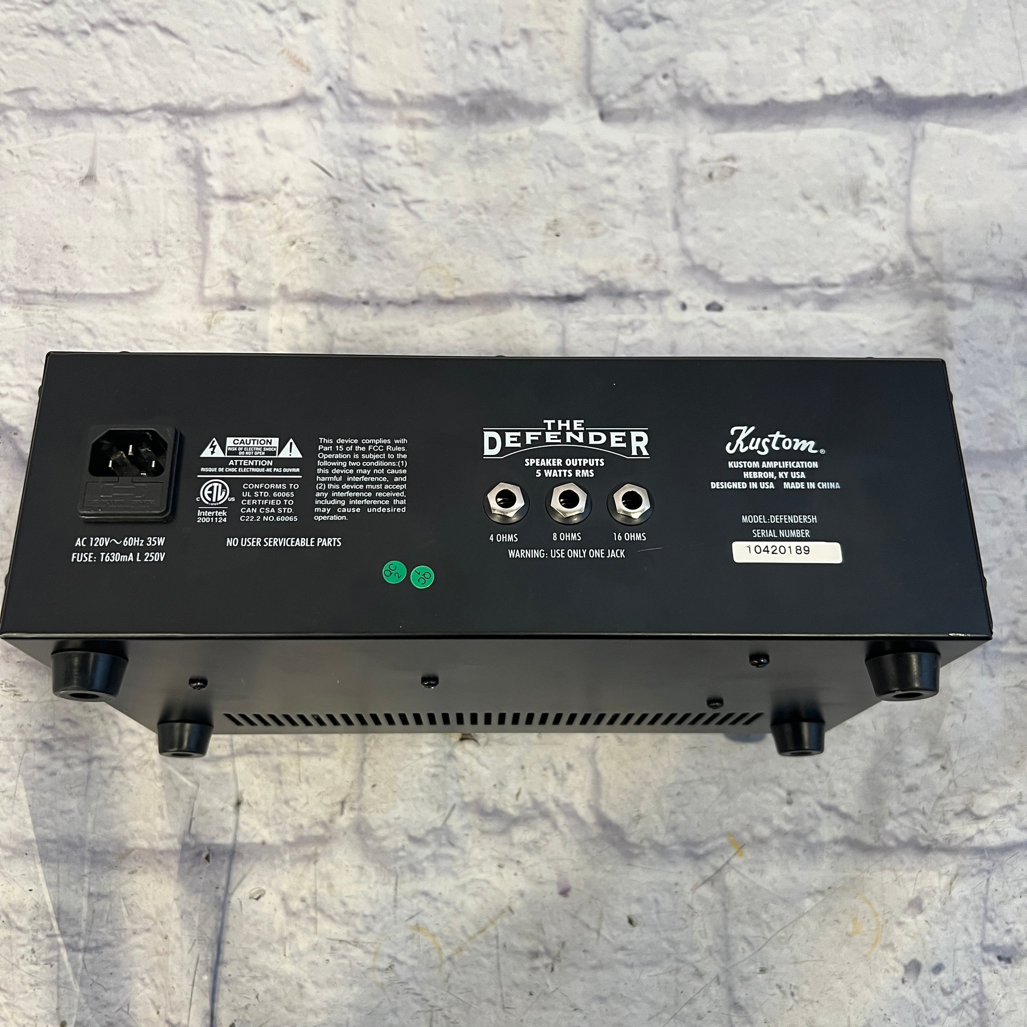 Kustom Defender 5 Watt Tube Guitar Amp Head Modded