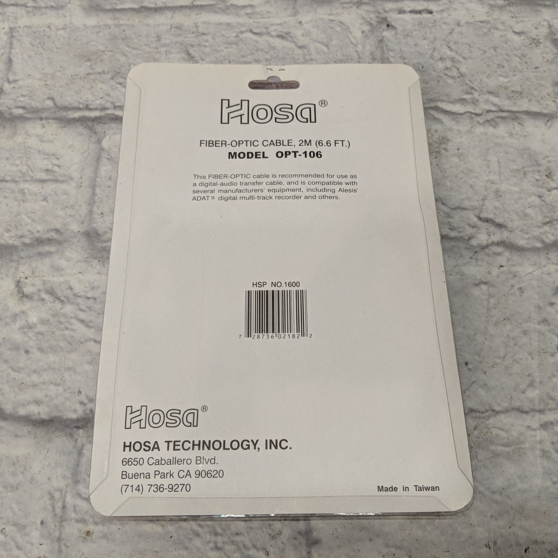 Hosa 3FT OPT-103 Fiber-Optic Cable