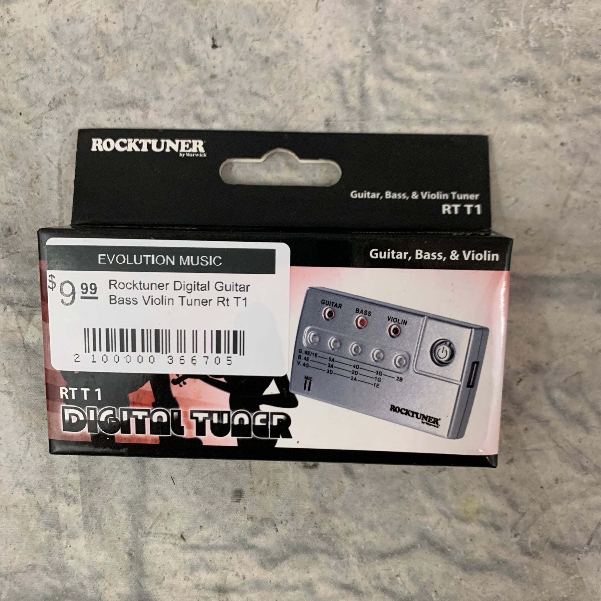 Rocktuner Digital Guitar Bass Violin Tuner Rt T1