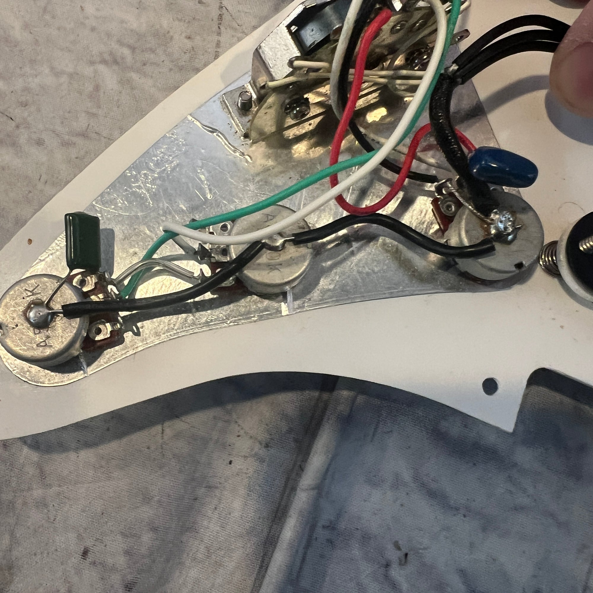 Unknown Loaded Strat Pickguard Aged White Single Ply Pickguard