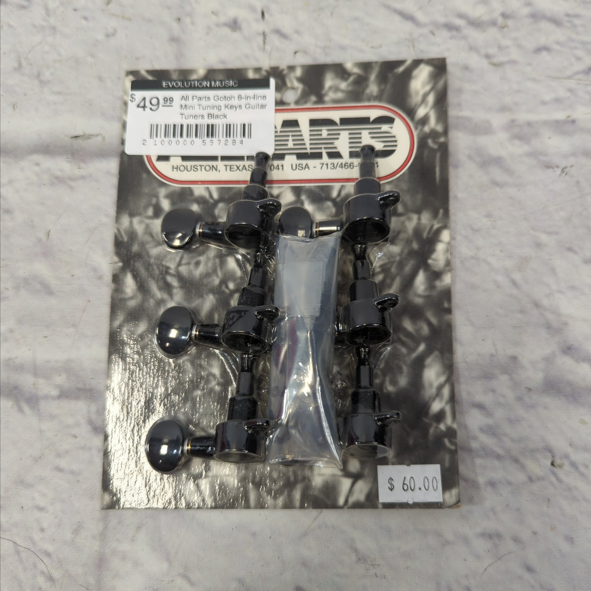 All Parts Gotoh 6-in-line Mini Tuning Keys Guitar Tuners Black