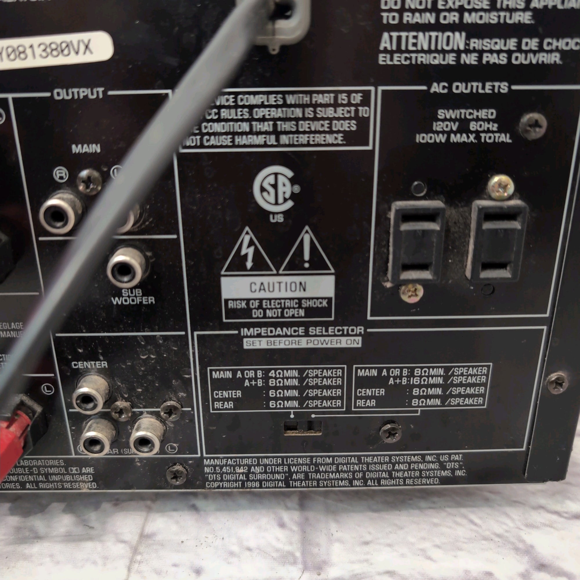 Yamaha HTR-5280 Home Theater Receiver