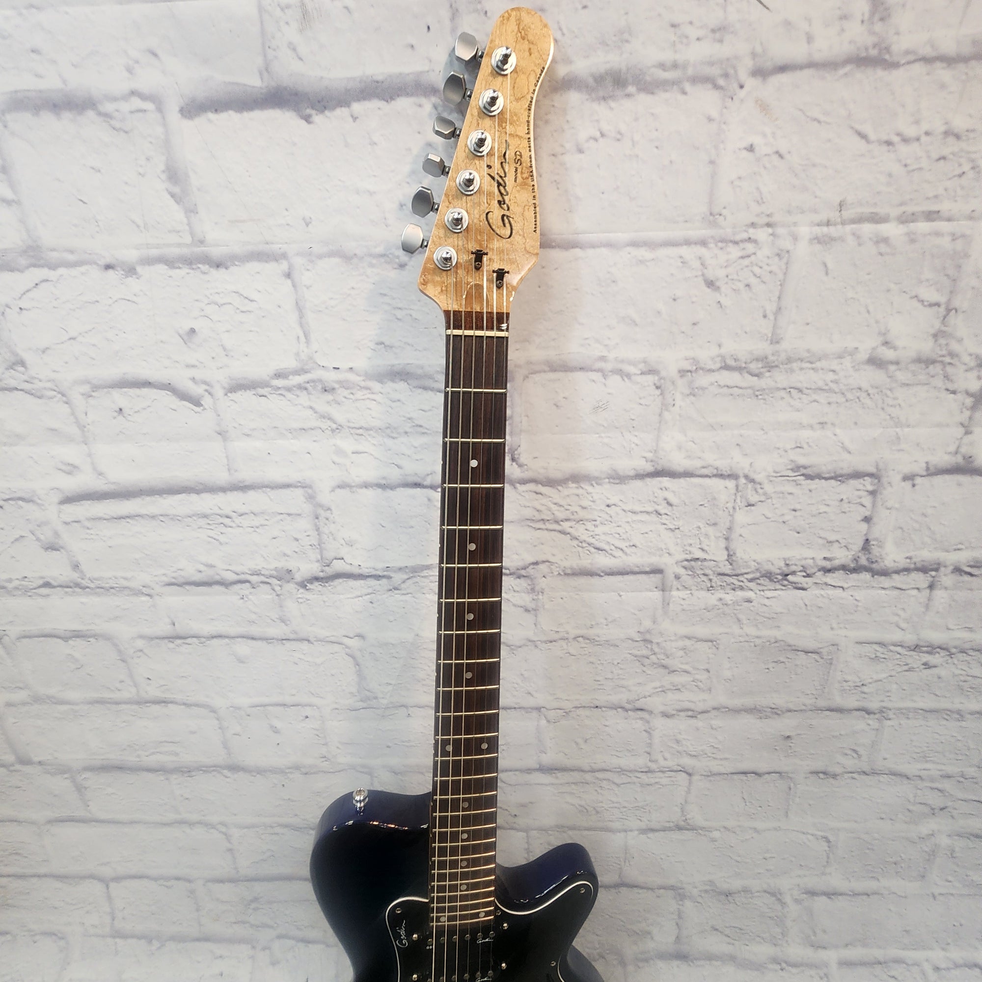 Godin SD24 Trans Blue Flame Top Electric Guitar Made in Canada w/ Deluxe Godin Bag