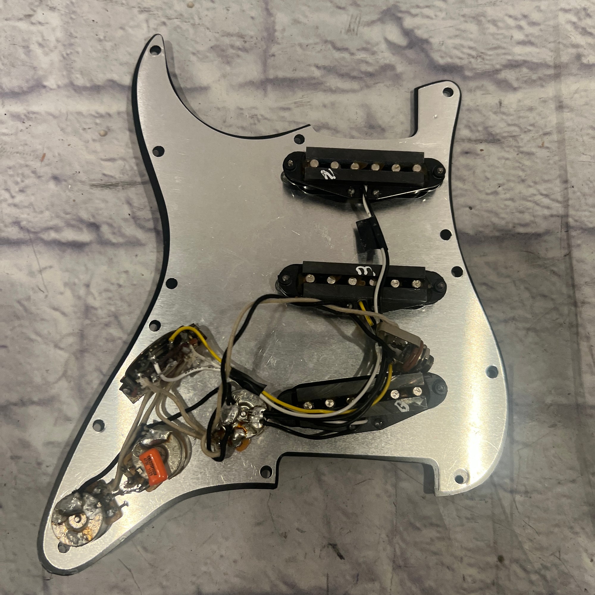 Unknown SSS Black Strat Loaded Pickguard