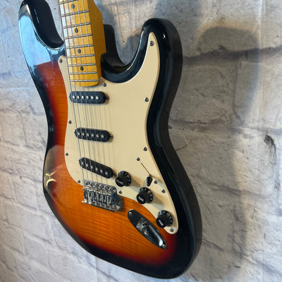 Spectrum Strat Style Sunburst Flame Top 3 Single Coils Electric Guitar
