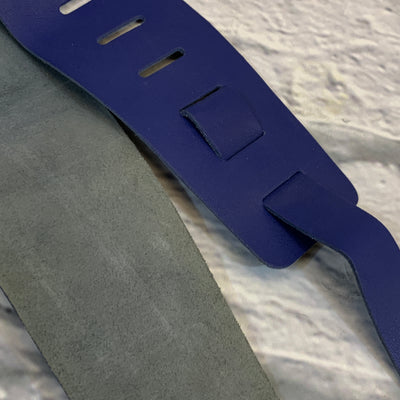 Perri's 3.5" Basic Leather Guitar Strap Blue