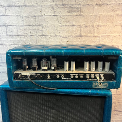Plush Vintage P1000S Tube Amp Head Blue Sparkle