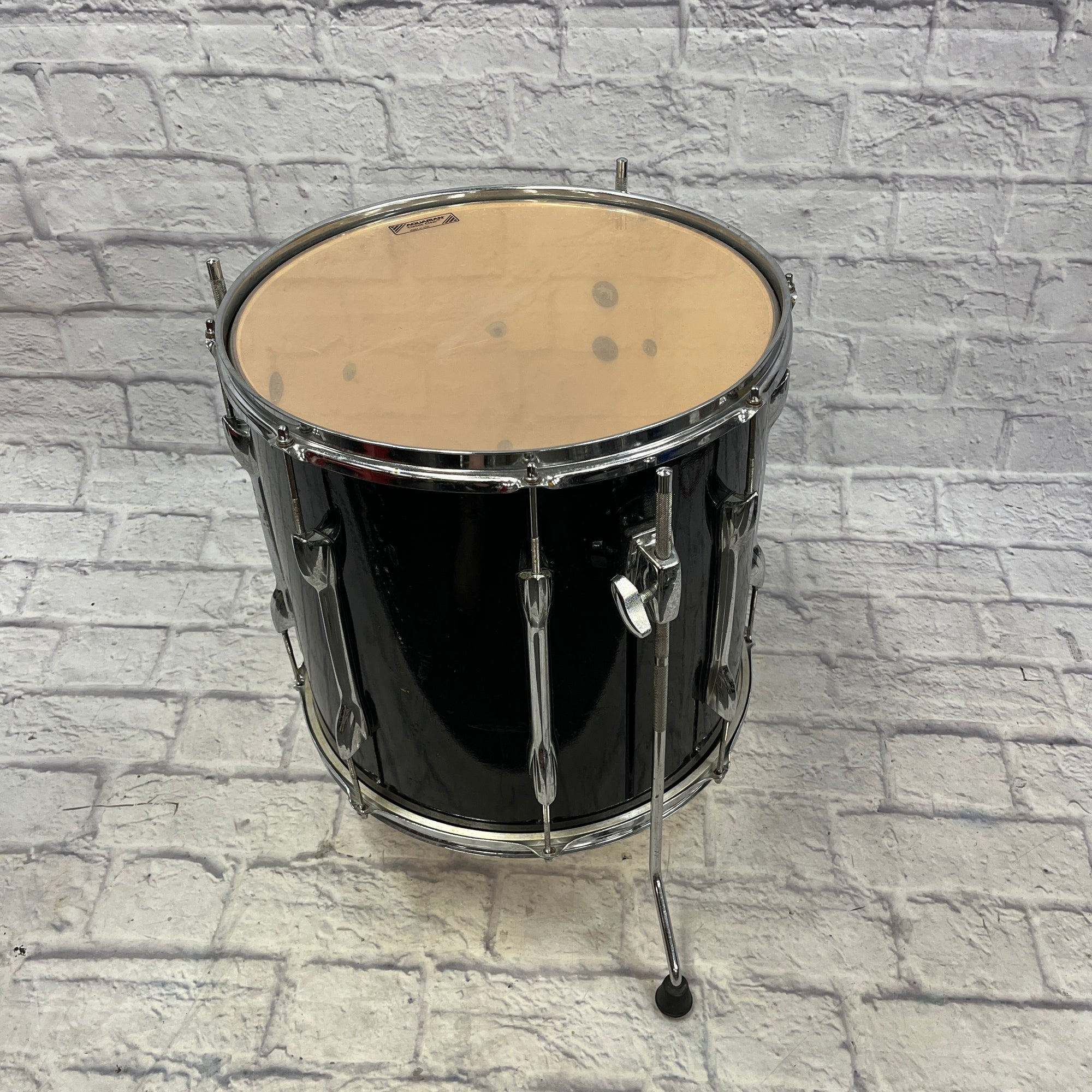 Premier 1980s 16x16 Gloss Black Floor Tom