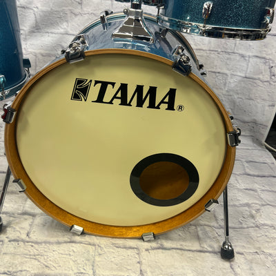 Tama 3pc Silverstar Blue Sparkle Drum Set