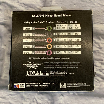 D'Addario XL5 Nickel Round Wound 45-130 Twin Pack Bass Strings