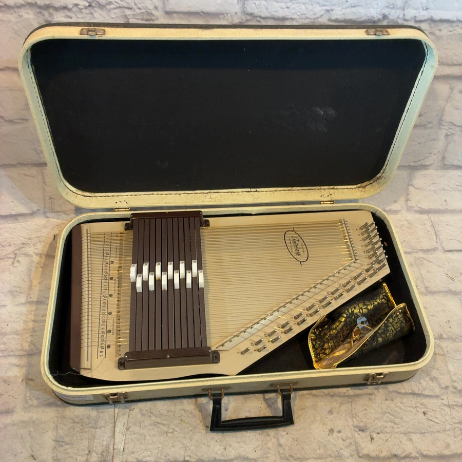 Silvertone by Oscar Schmidt Autoharp with Case Harp