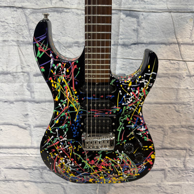 Washburn X Series Electric Guitar - Black With Paint Splatter Electric Guitar