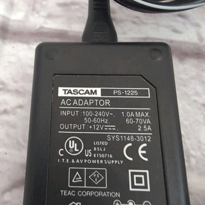 Tascam PS-1225 12V DC Center Positive 2.5A Power Supply
