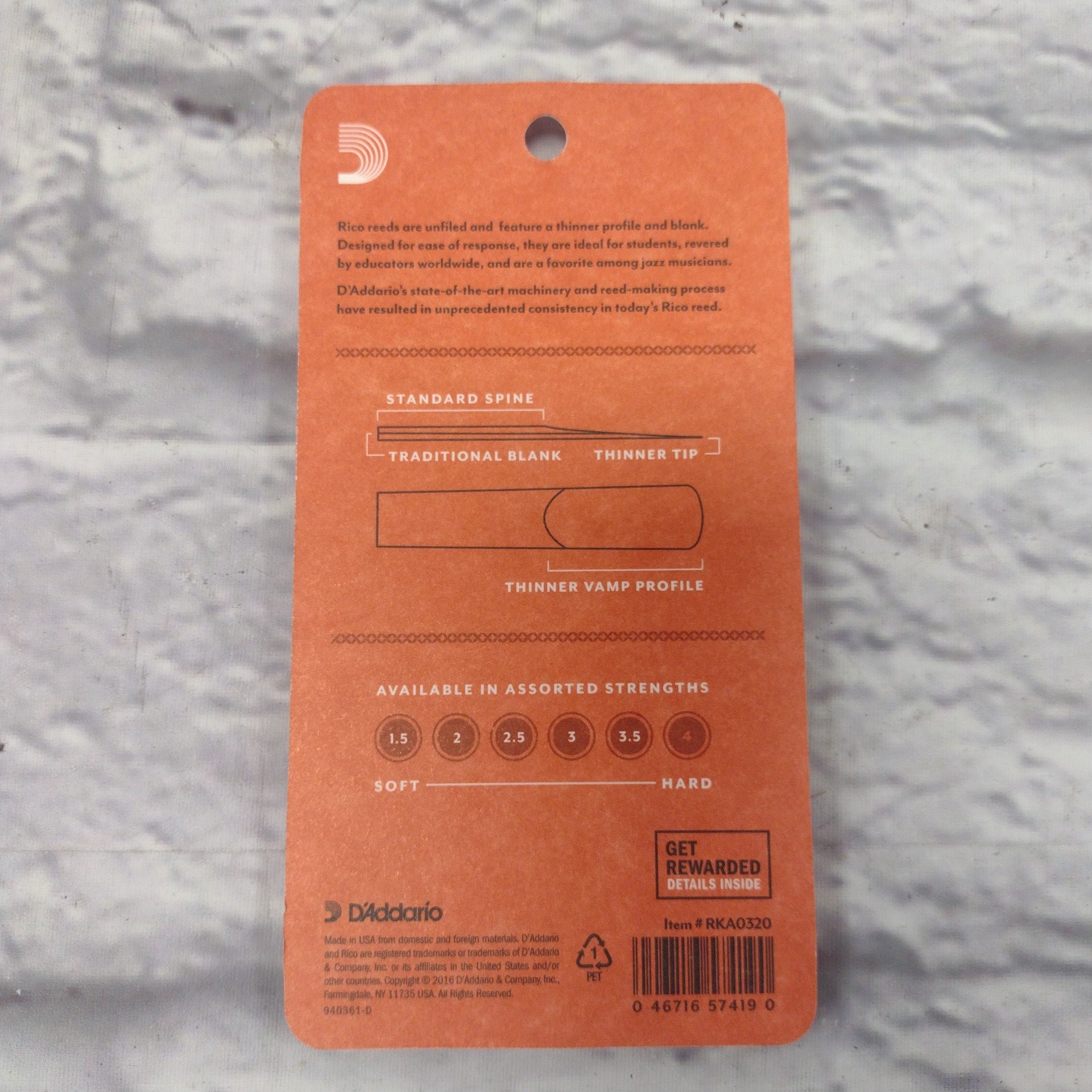 Rico Tenor Saxophone 2.0 Strength 3 Unfilled Reeds