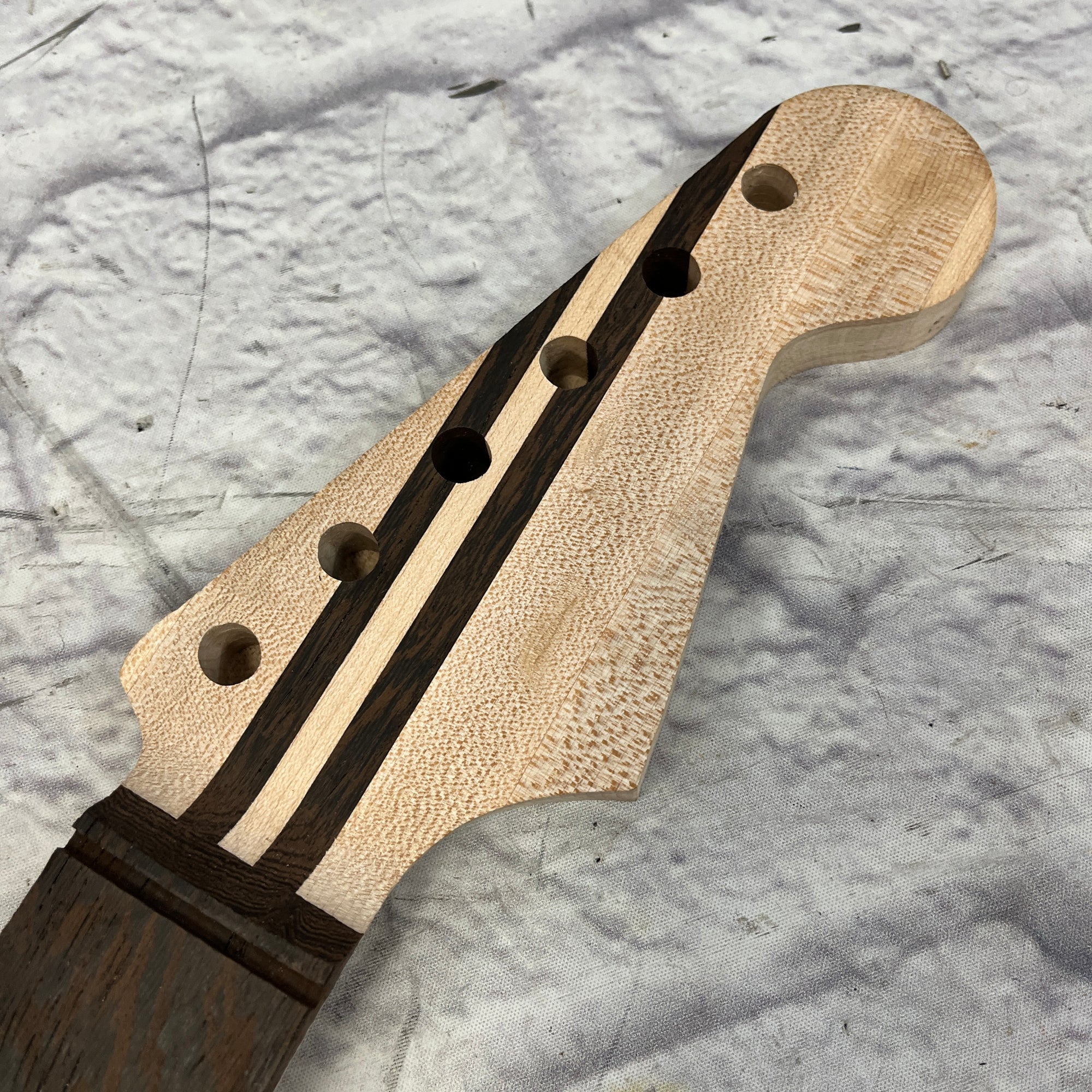 Unknown Strat Style Unfinished Neck Project Maple/Rosewood 5 Pc  Neck