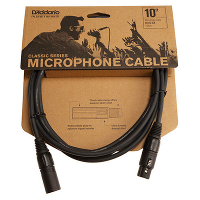 D'Addario Classic Series XLR Microphone Cable, 10 feet