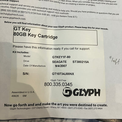 Glyph GT103-03 1u Rack Mount 3 Bay FW HS Receiver Storage Backup System - AS IS