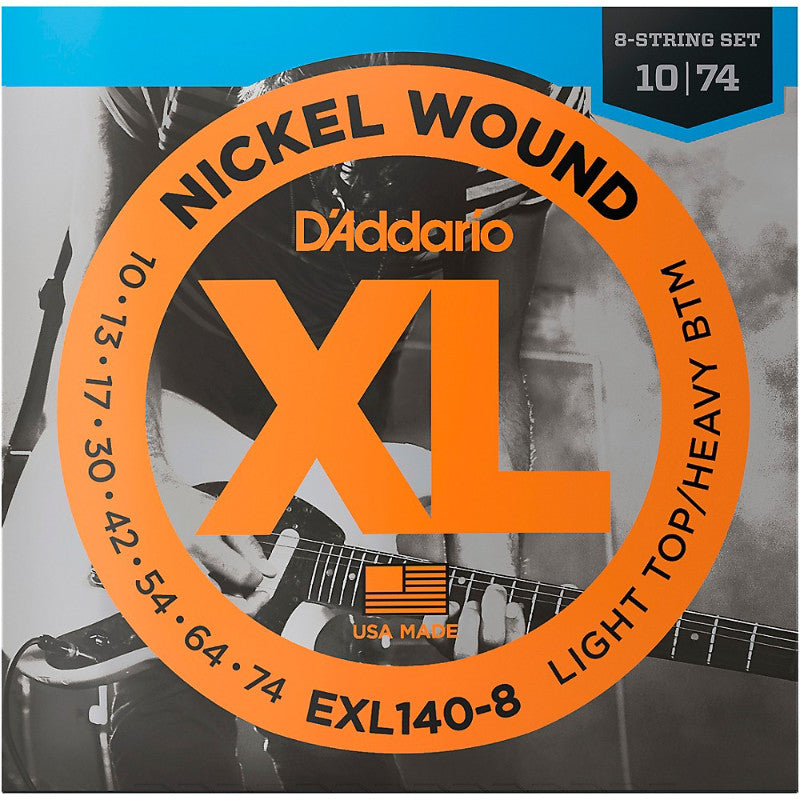 D'Addario EXL140-8 10-74 Light Top/Heavy Bottom 8-String Electric Guitar Strings