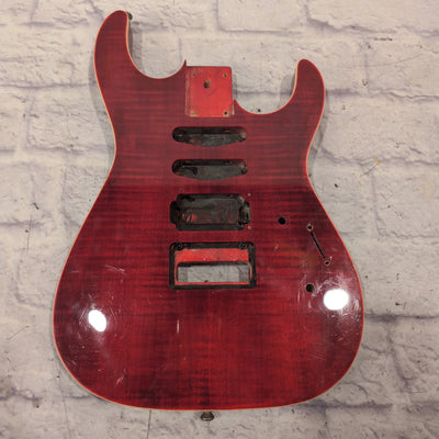 Unknown HSS Red Flame Electric Guitar Body