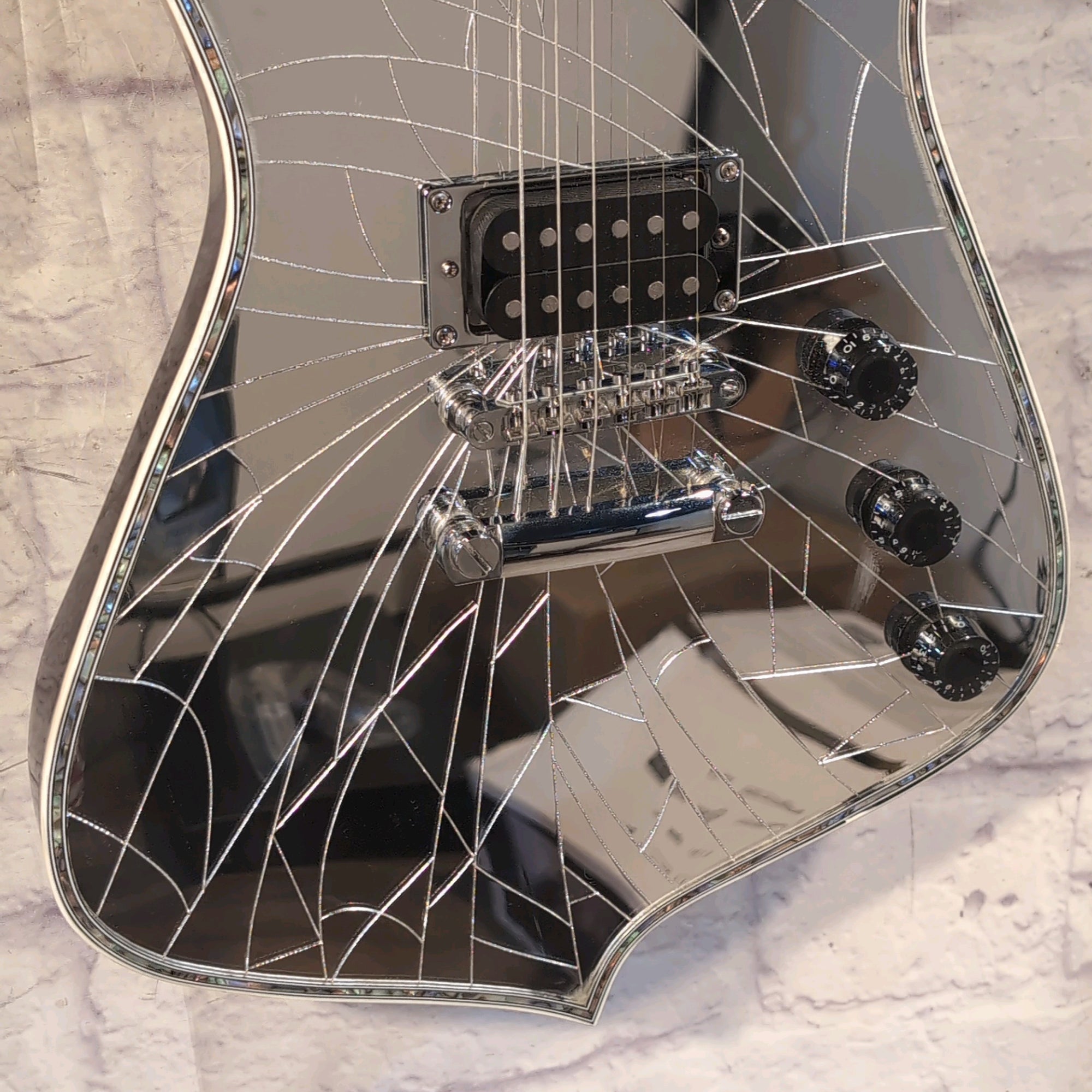 Unofficial Ibanez Paul Stanley Iceman Cracked Mirror Guitar