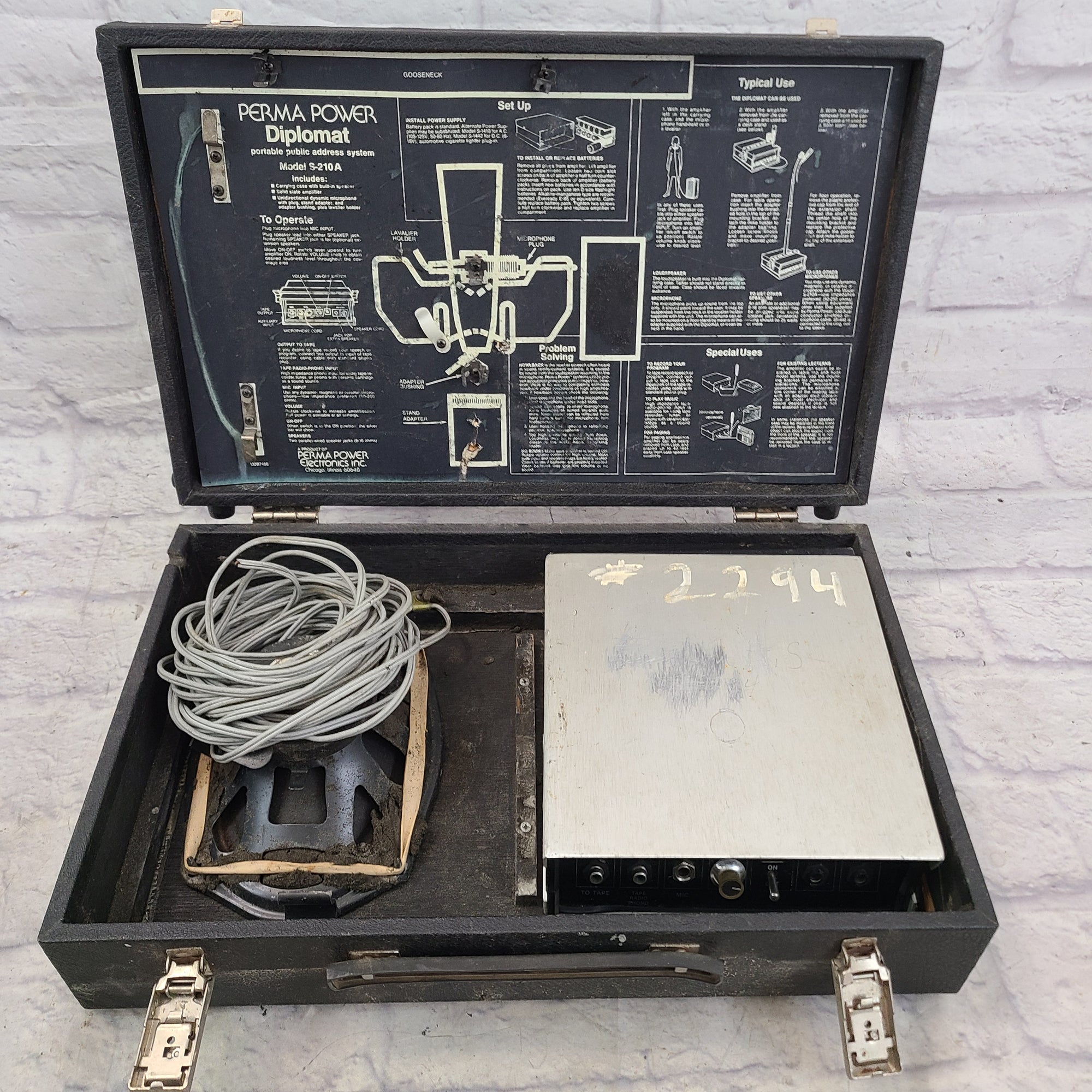 Vintage Perma Power Battery Powered Portable PA System